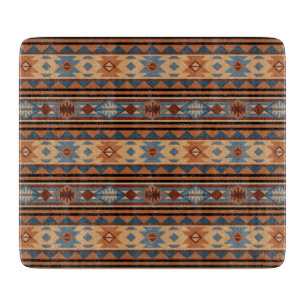 Southwest Design Adobe Gray Brown Tribal Pattern Cutting Board