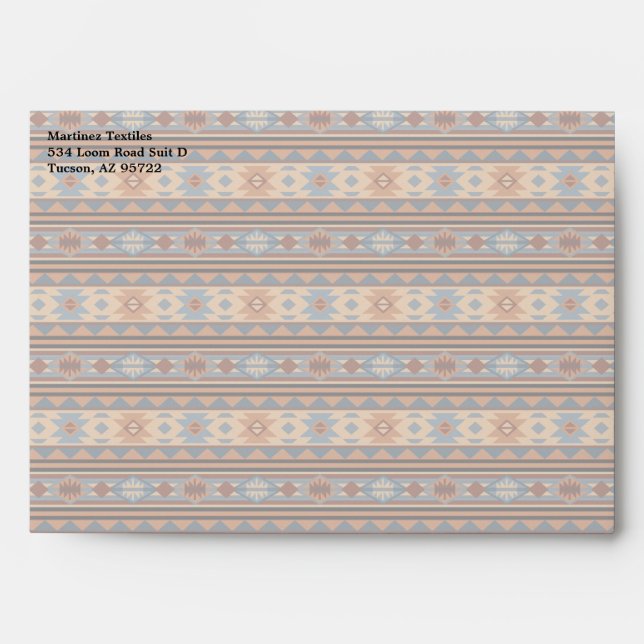 Southwest Design Adobe Gray Brown Tribal Pattern Envelope (Front)