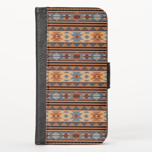 Southwest Design Adobe Gray Brown Tribal Pattern iPhone X Wallet Case