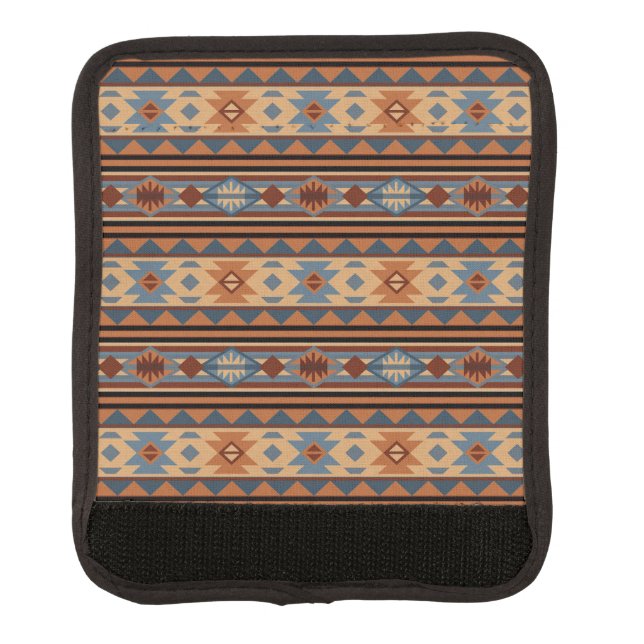 Southwest Design Adobe Gray Brown Tribal Pattern Luggage Handle Wrap (Front)