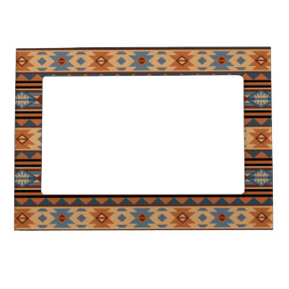Southwest Design Adobe Gray Brown Tribal Pattern Magnetic Frame