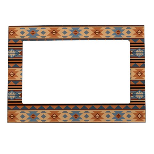 Southwest Design Adobe Gray Brown Tribal Pattern Magnetic Frame