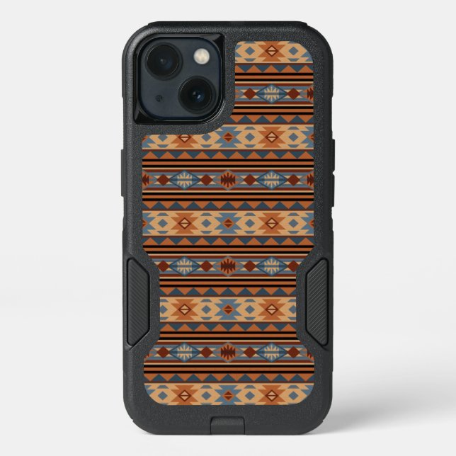 Southwest Design Adobe Gray Brown Tribal Pattern Otterbox iPhone Case (Back)