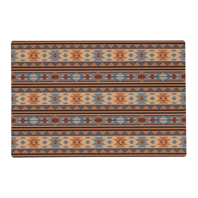 Southwest Design Adobe Gray Brown Tribal Pattern Placemat (Front)
