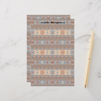 Southwest Design Adobe Gray Brown Tribal Pattern Stationery