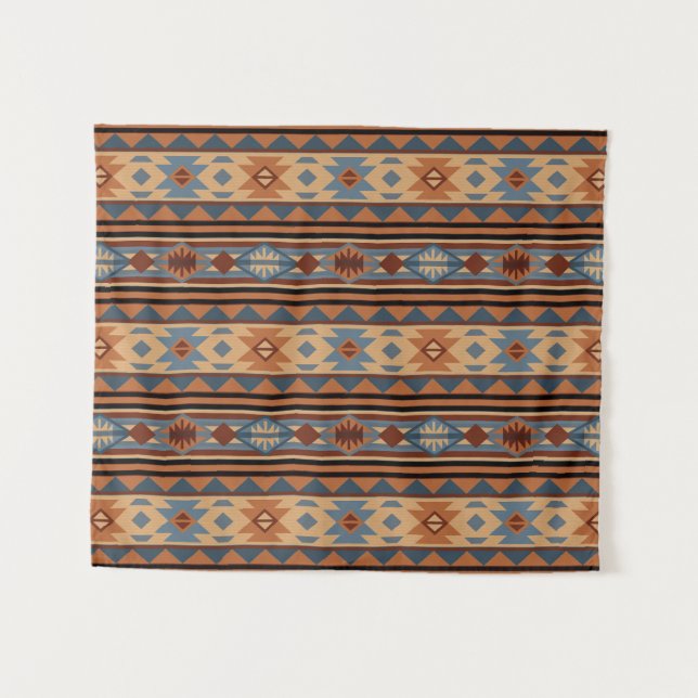 Southwest Design Adobe Gray Brown Tribal Pattern Tapestry (Front (Horizontal))