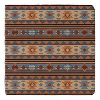 Southwest Design Adobe Gray Brown Tribal Pattern Trivet