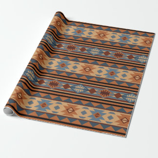 Southwest Design Adobe Gray Brown Tribal Pattern Wrapping Paper