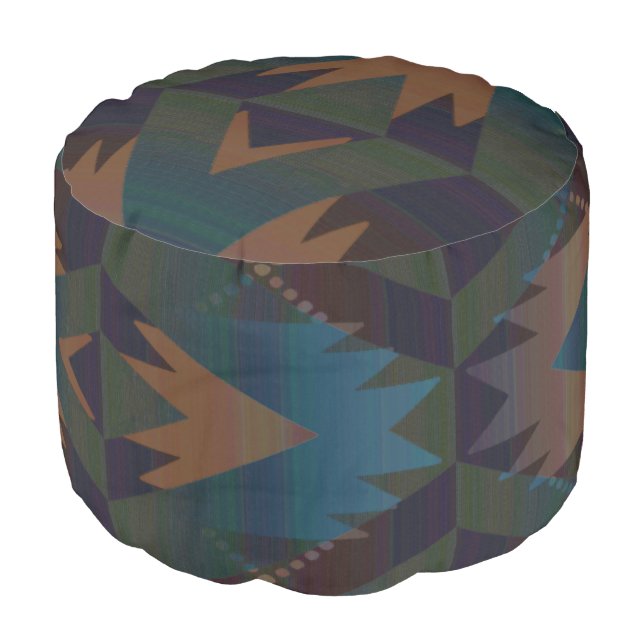 Southwest Design Aztec Print Ottoman (Angled Front)