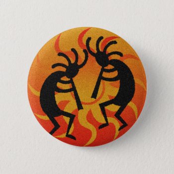 Southwest Design Dancing Kokopelli Button by macdesigns2 at Zazzle
