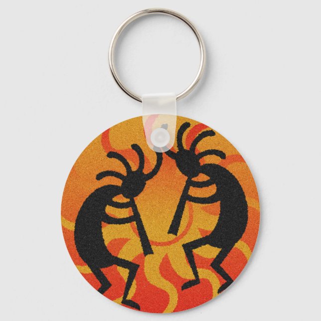 Southwest Design Dancing Kokopelli Keychain (Front)