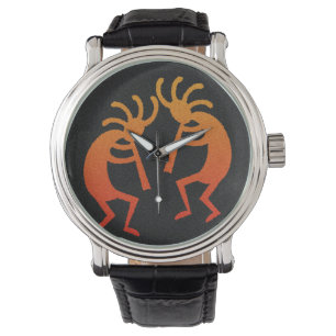 Southwest Design Dancing Kokopelli Orange Black Watch