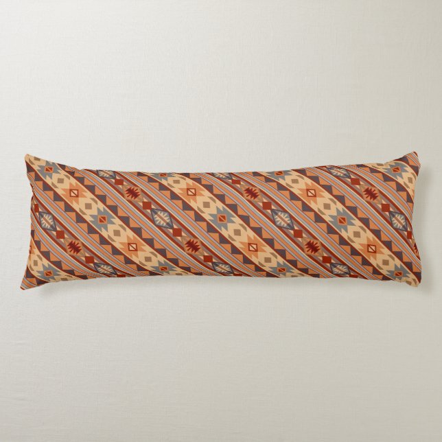 Southwest Design Diagonal Pattern Tan Body Pillow (Front)