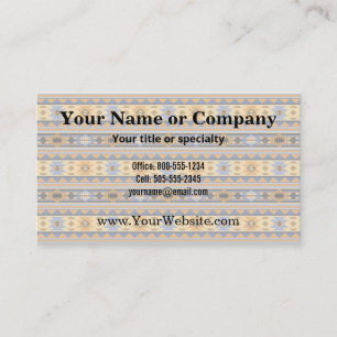 Southwest Design Gold Blue Gray Tribal Pattern Business Card