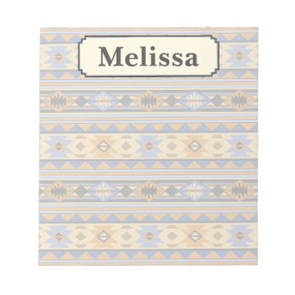 Southwest Design Gold Blue Gray Tribal Pattern Notepad