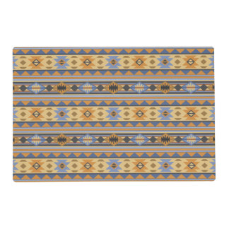 Southwest Design Gold Blue Gray Tribal Pattern Placemat