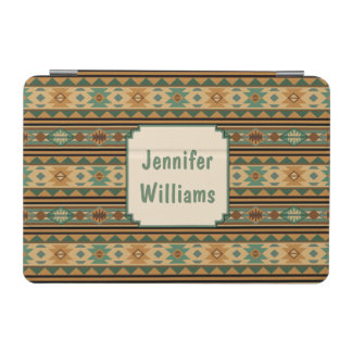 Southwest Design Green Brown Personalized iPad Mini Cover