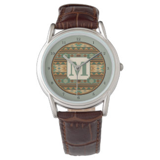 Southwest Design Green Brown Personalized Watch