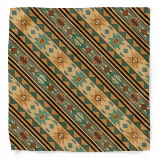 Southwest Design Green Brown Tan Bandana