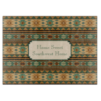 Southwest Design Green Brown Tan Cutting Board