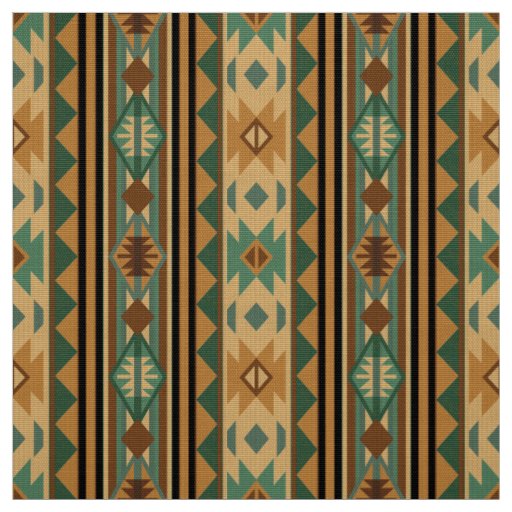 Southwest Design Green Brown Tan Fabric