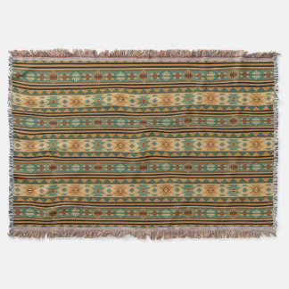 Southwest Design Green Brown Tan Throw Blanket