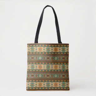 Southwest Design Green Brown Tan Tote Bag