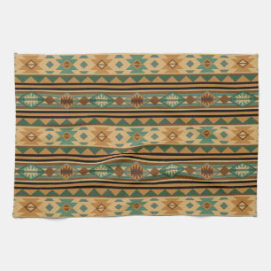 Southwest Design Green Brown Tan Towel