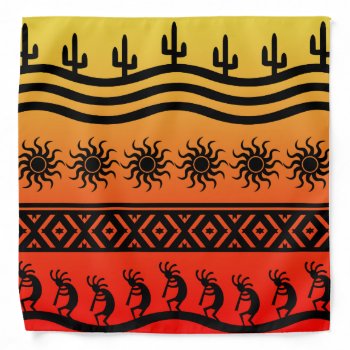 Southwest Design Kokopelli Cactus Sun Bandanna by macdesigns2 at Zazzle