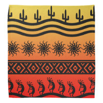 Southwest Design Kokopelli Cactus Sun Bandanna Southwest Design Kokopelli Cactus Sun Bandanna