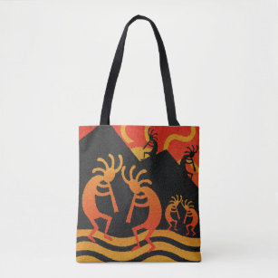 Southwest Design Kokopelli Tribal Sun Tote Bag