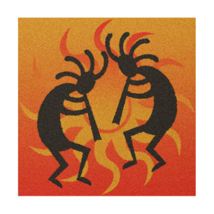 Southwest Design Kokopelli Tribal Sun Wood Wall Art