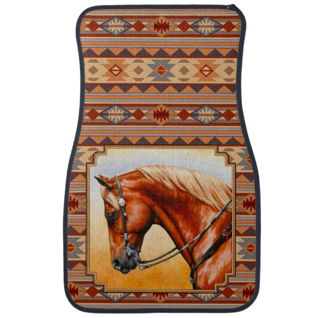 Southwest Design Quarter Horse Car Mat (Front)