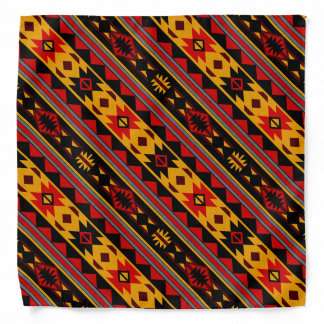 Southwest Design Red Black Gold Tribal Pattern Bandana