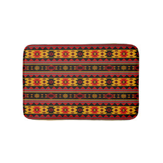 Southwest Design Red Black Gold Tribal Pattern Bath Mat