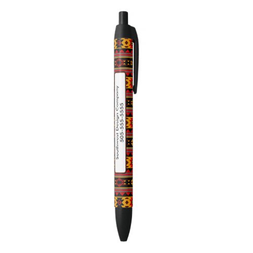 Southwest Design Red Black Gold Tribal Pattern Black Ink Pen