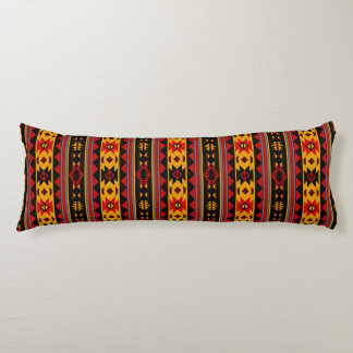 Southwest Design Red Black Gold Tribal Pattern Body Pillow