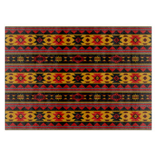 Southwest Design Red Black Gold Tribal Pattern Cutting Board