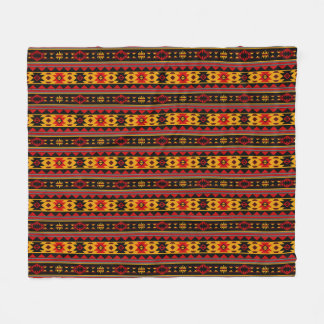 Southwest Design Red Black Gold Tribal Pattern Fleece Blanket