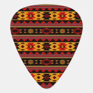 Southwest Design Red Black Gold Tribal Pattern Guitar Pick
