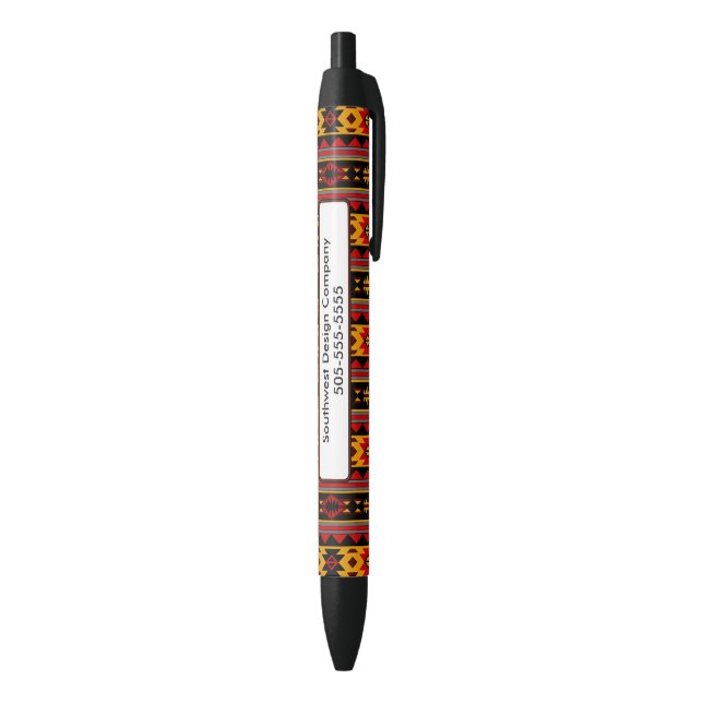 Southwest Design Red Black Gold Tribal Pattern Pen (Bottom (Vertical))