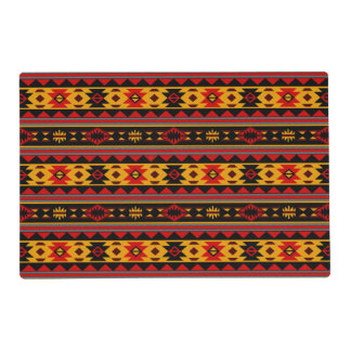 Southwest Design Red Black Gold Tribal Pattern Placemat