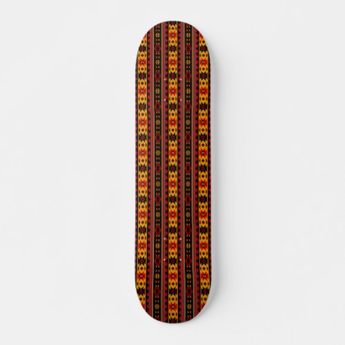 Southwest Design Red Black Gold Tribal Pattern Skateboard