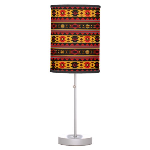 Southwest Design Red Black Gold Tribal Pattern Table Lamp