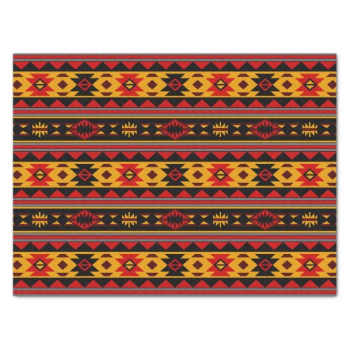 Southwest Design Red Black Gold Tribal Pattern Tissue Paper