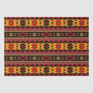 Southwest Design Red Black Gold Tribal Pattern Tissue Paper