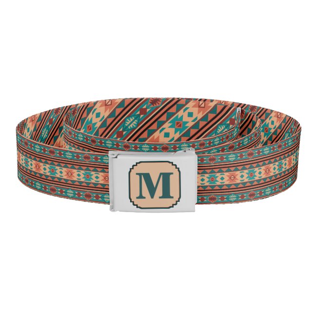 Southwest Design Turquoise Terracotta Monogram Belt (Coil)