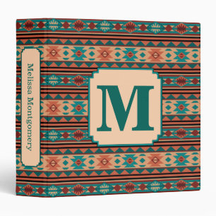 Southwest Design Turquoise Terracotta Monogram Binder