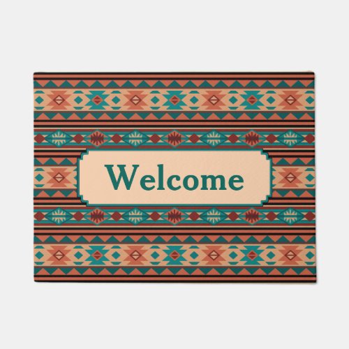 Southwest Design Turquoise Terracotta Monogram Doormat