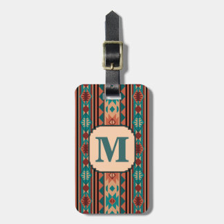 Southwest Design Turquoise Terracotta Monogram Luggage Tag